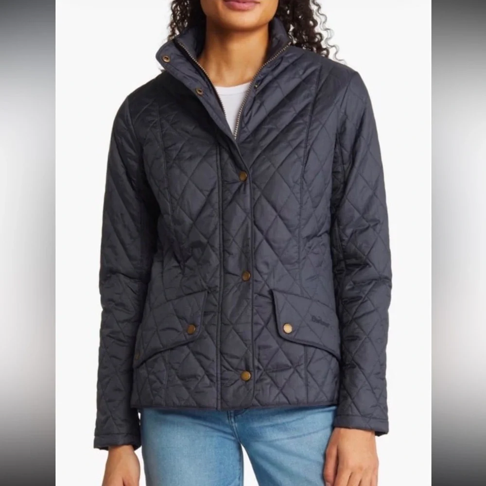 Barbour Quilted Utility Jacket in Charcoal - Picture 4 of 11